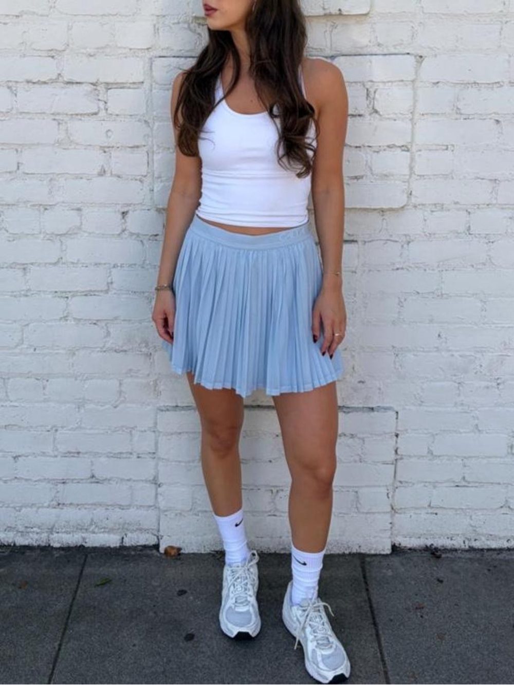 NWT Calia court collection light blue pleated mini skirt sz M #preppy #tennis